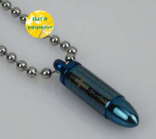 Mens bullet stainless steel pill container Pendant 37  