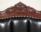SOLID WALNUT Genuine LEATHER BAROQUE Oversized Swivel OFFICE CHAIR 