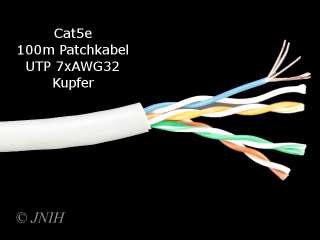100m Netzwerkkabel Cat5e Patchkabel FTP Kupfer 7xAWG32  