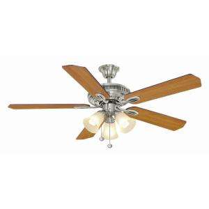 Hampton Bay Brushed Nickel Light Brown Ceiling Fan   