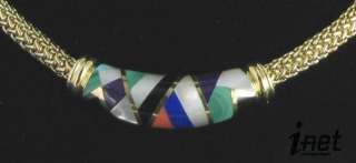 Asch Grossbardt 14K Inlay Multicolored Necklace $9515  