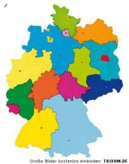 Puzzle Deutschlandkarte deutsche Bundesländer Holz Lernpuzzle 