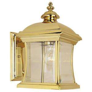Hampton Bay Wall Mount Outdoor Polished Brass Lantern DISCONTINUED 