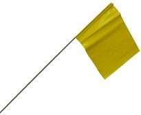 Surveyors Stake Flags Yellow/Gas Lines 100 Pack 6400  