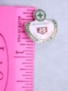 1930s Green Cross Safety Council 20yr No Accident Pin  