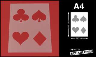 Profi Schablone Poker Herz Karo Kreuz   MA43  