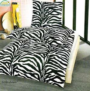 4tlg Microfaser Thermo Fleece Zebra Bettwäsche 135x200 African Dream 