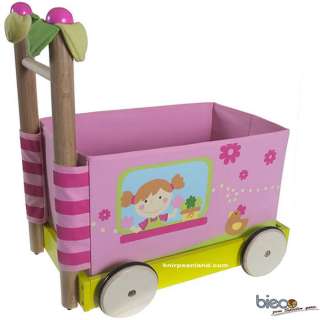 Baby Lauflernhilfe Lauflernwagen Laufwagen Holz Puppenwagen Gehfrei 