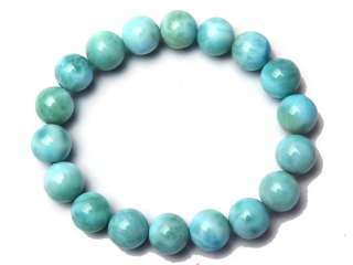 RM72 Dominica Blue Larimar Gemstone crystal gift 10.5 11mm beads 