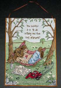 Boyds Bears Norman Doinuttin Tapestry Wall Bannerette 725734381200 