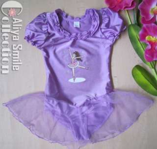 Lavender Girls Ballet Dance Dress Purple Tutu Leotard Costume SZ 4 6 8 