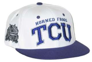 TCU TEXAS CHRISTIAN HORNED FROGS VINTAGE WHITE SUPER STAR SNAPBACK HAT 