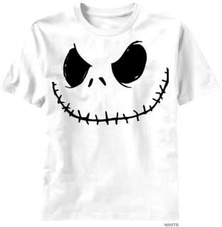 DISNEY NIGHTMARE BEFORE CHRISTMAS JACK FACE WHITE MENS T SHIRT SMALL 