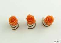   Floral Ladies Shirt Studs   12k Rose Gold Carved with Case  