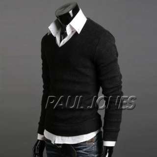   Stylish Fashion Slim Fit V neck bottoming Knit sweater XS S M 5color