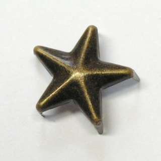 30 Nieten Sterne Durchmesser 12mm Farbe Messing  