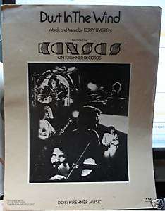 KANSAS 1978 Music Song Sheet DUST IN THE WIND  