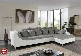 WOHNLANDSCHAFT MORENO, SOFA WEIß GRAU, NEU & OVP  