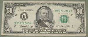 1974 $50 FED RESERVE NOTE AU NEW YORK 085A qa  