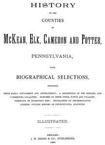 1890 Genealogy McKean Elk Cameron Potter Co Penn PA  