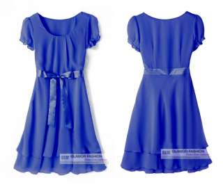 NEW Elegant Short Sleeve Dress Chiffon Dress #GF0259  