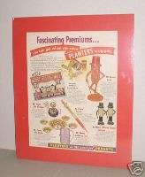 Mr. Peanut Planters ad, premiums and novelties, 1950s  