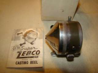 Vintage Super Zebco Model 22 Casting Reel in BOX with MANUAL 