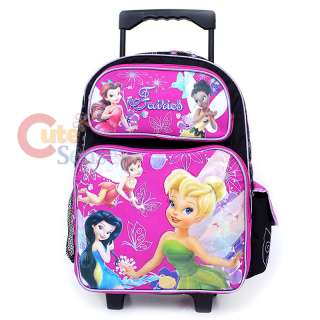 Disney TinkerBell Fairies School Roller Backpack Large : Purple Pink