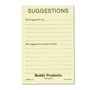  Buddy Products : Suggestion Box Cards, 4 x 6, Yellow, 50 