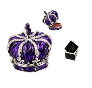   Trinkets   Collectable Crown Design Die Cast Trinket Box Gift Ornament