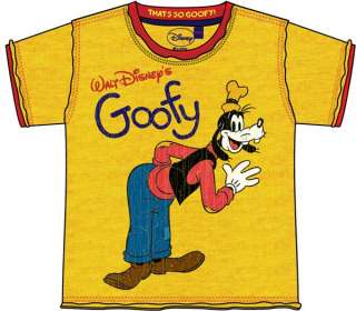 Walt Disney Retro Goofy Boys Yellow T Shirt 5 6y  