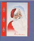 1211 VINTAGE CHRISTMAS GREETING CARD PORTRAIT OF SANTA WITH REAL 