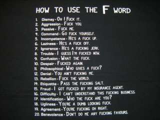   How to use the F word Funny T Shirt Top All Sizes
