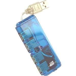  Generic USB 2.0 4 Port Mini Hub (Translucent Blue) USB 
