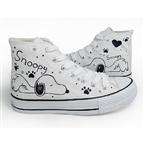   Women Cartoon Pattern High Top Lace Up Canvas Shoes   