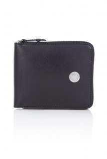 Fred Perry  Black Leather Zip Around Wallet by Fred Perry