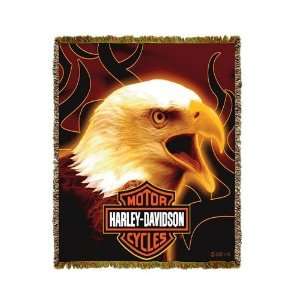  Harley Davidson Motorcycles Eagle Head Throw Blanket