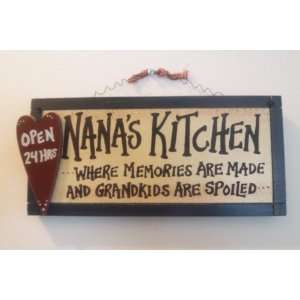 Grandma Nanas Kitchen Open 24 Hrs Funny Wood Sign NEW: Home & Kitchen