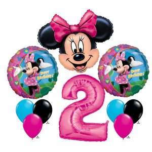  Birthday Party on Minnie Mouse  2 2nd Second Happy Birthday Balloon Party
