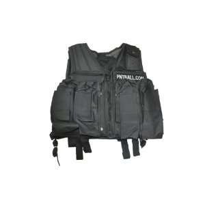  3Skull Tactical Paintball Flap Vest w/Tank Pouch   Black 