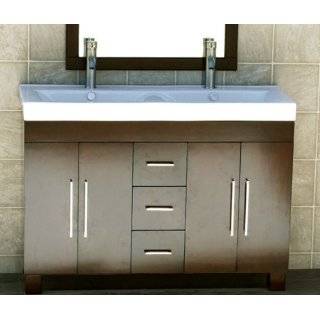   vanity Wall Mount Solid Wood cabinet Ceramic Top Sink 