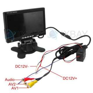 Car Vehicle 7 Pillow TFT LCD Color Monitor 2CH Video Input CCTV 