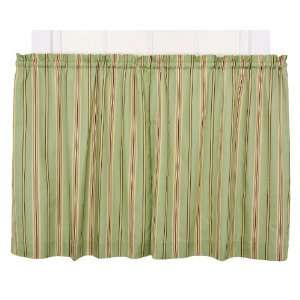   68 by 24 Inch Tailored Tier Pair Curtains, Green