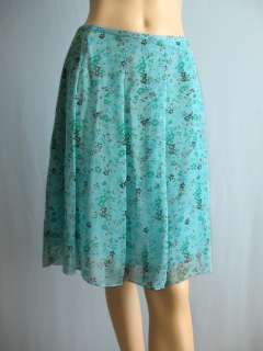 BCBGMAXAZRIA BCBG Max Azria Blue Silk Skirt Size Sz 12P 12 P NWT 
