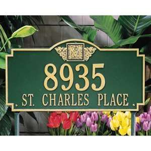   One Line Estate Sized Monogram Address Plaques Patio, Lawn & Garden