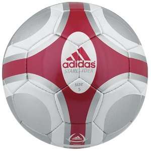  Adidas Starglider Soccer Ball (Ruby/White/Ruby, Size 5 
