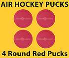 Air Hockey Pucks Set of 4 Red Round Table Hockey Pucks