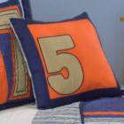 boy games cotton blue orange decorative pillow teen new $ 29 97 time 