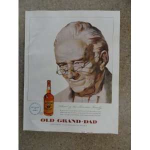Old Grand Dad Bourbon whiskey, Vintage 50s full page print ad. old 