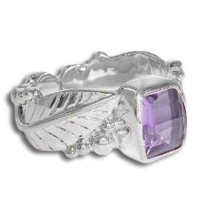  Sterling Silver Amethyst Ring by Sajen, Size 6: Jewelry